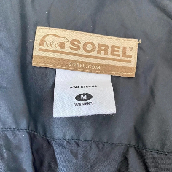 Black Sorel Down Filled Puffer Jacket  Parka Size M - Picture 5 of 11